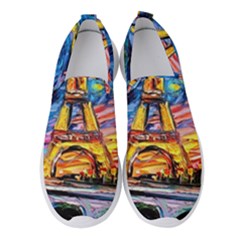 Eiffel Tower Starry Night Print Van Gogh Women s Slip On Sneakers by Modalart
