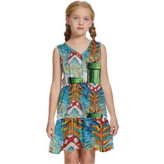 Cartoon Game Games Starry Night Doctor Who Van Gogh Parody Kids  Sleeveless Tiered Mini Dress by Modalart