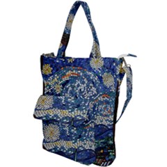 Mosaic Art Vincent Van Gogh Starry Night Shoulder Tote Bag by Modalart