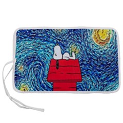 Cartoon Dog Starry Night Van Gogh Parody Pen Storage Case (s) by Modalart