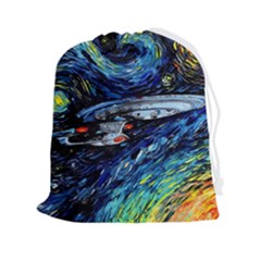 Star Ship Parody Art Starry Night Drawstring Pouch (2xl) by Modalart