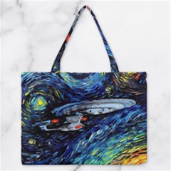 Star Ship Parody Art Starry Night Zipper Medium Tote Bag by Modalart