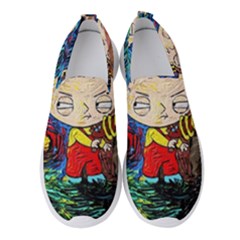 Cartoon Starry Night Vincent Van Gogh Women s Slip On Sneakers by Modalart