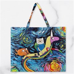 Adventure Time Art Starry Night Van Gogh Zipper Large Tote Bag by Modalart