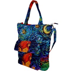 Lion Art Starry Night Van Gogh Shoulder Tote Bag by Modalart