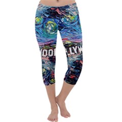 Hollywood Art Starry Night Van Gogh Capri Yoga Leggings by Modalart