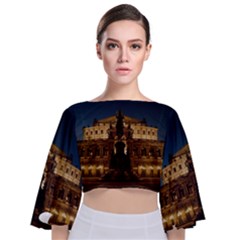 Dresden Semper Opera House Tie Back Butterfly Sleeve Chiffon Top by Amaryn4rt