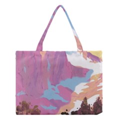 Pink Mountains Grand Canyon Psychedelic Mountain Medium Tote Bag by Modalart