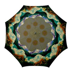 Surreal Art Psychadelic Mountain Golf Umbrellas by Modalart