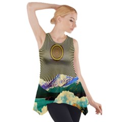 Surreal Art Psychadelic Mountain Side Drop Tank Tunic by Modalart