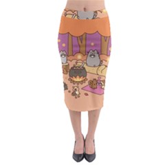 Pusheen Cute Fall The Cat Midi Pencil Skirt by Modalart