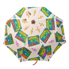 Seamless Pattern With Colorful Cassettes Hippie Style Doodle Musical Texture Wrapping Fabric Vector Folding Umbrellas by Bedest