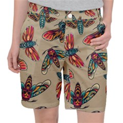 Tattoos Colorful Seamless Pattern Women s Pocket Shorts by Bedest