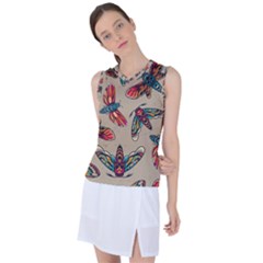 Tattoos Colorful Seamless Pattern Women s Sleeveless Sports Top by Bedest