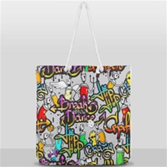 Hip Hop Background Full Print Rope Handle Tote (large) by Bedest