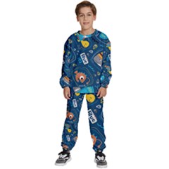Seamless Pattern Vector Submarine With Sea Animals Cartoon Kids  Sweatshirt Set by Bedest