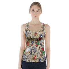 Tattoo Pattern Racer Back Sports Top by Bedest