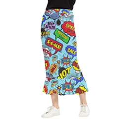 Comic Bubbles Seamless Pattern Maxi Fishtail Chiffon Skirt by Bedest