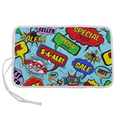 Comic Bubbles Seamless Pattern Pen Storage Case (s) by Bedest
