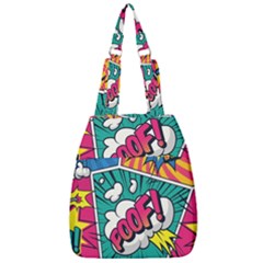 Comic Colorful Seamless Pattern Center Zip Backpack by Bedest