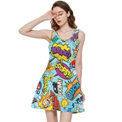 Comic Elements Colorful Seamless Pattern Inside Out Racerback Dress by Bedest