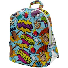 Comic Elements Colorful Seamless Pattern Zip Up Backpack by Bedest