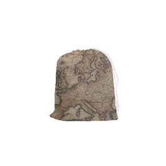 Old Vintage Classic Map Of Europe Drawstring Pouch (xs) by Pakjumat