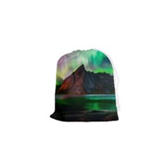 Aurora Borealis Nature Sky Light Drawstring Pouch (xs) by Pakjumat