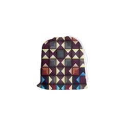 Symmetry Geometric Pattern Texture Drawstring Pouch (xs) by Pakjumat