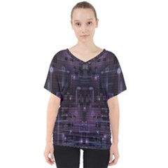 Geometric Art Digital Art Background V-neck Dolman Drape Top by Pakjumat