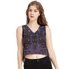 Geometric Art Digital Art Background V-neck Cropped Tank Top by Pakjumat