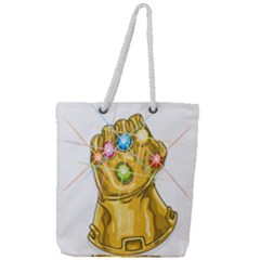 The Infinity Gauntlet Thanos Full Print Rope Handle Tote (large) by Maspions