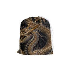 Fantasy Dragon Pentagram Drawstring Pouch (medium) by Maspions