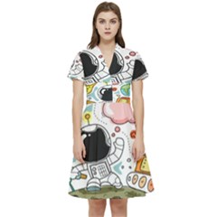 Sketch Cute Child Funny Short Sleeve Waist Detail Dress by Hannah976