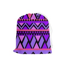 Seamless Purple Pink Pattern Drawstring Pouch (large) by Hannah976