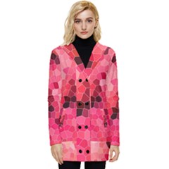 Mosaic Structure Pattern Background Button Up Hooded Coat  by Hannah976