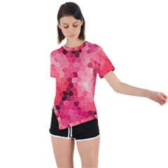 Mosaic Structure Pattern Background Asymmetrical Short Sleeve Sports T-shirt by Hannah976
