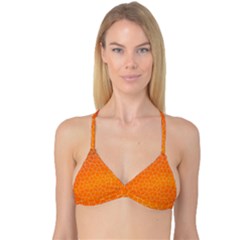 Orange Mosaic Structure Background Reversible Tri Bikini Top by Hannah976