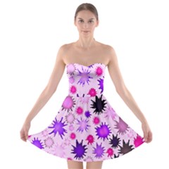 Inks Drops Black Paint Design Strapless Bra Top Dress by Hannah976