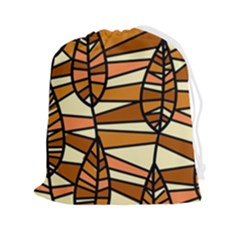 Autumn Leaf Mosaic Seamless Drawstring Pouch (2xl) by Hannah976