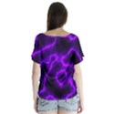 Purple Pattern Background Structure V-Neck Flutter Sleeve Top View2