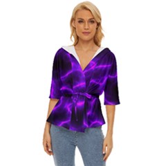 Purple Pattern Background Structure Lightweight Drawstring Hooded Top by Hannah976