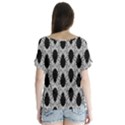 Pattern Beetle Insect Black Grey V-Neck Flutter Sleeve Top View2