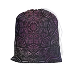 Mandala Neon Symmetric Symmetry Drawstring Pouch (2xl) by Hannah976