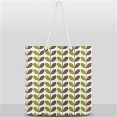 Leaf Plant Pattern Seamless Full Print Rope Handle Tote (large) by Hannah976