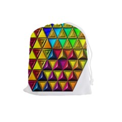 Cube Diced Tile Background Image Drawstring Pouch (large) by Hannah976