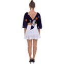 Rocket Space Universe Spaceship Tie Back Butterfly Sleeve Chiffon Top View2