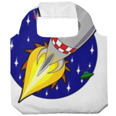 Rocket Ship Launch Vehicle Moon Foldable Grocery Recycle Bag by Sarkoni