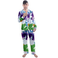 Mermaid Fantasy Undersea Merman Men s Long Sleeve Satin Pajamas Set by Sarkoni