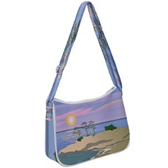 Vacation Island Sunset Sunrise Zip Up Shoulder Bag by Sarkoni